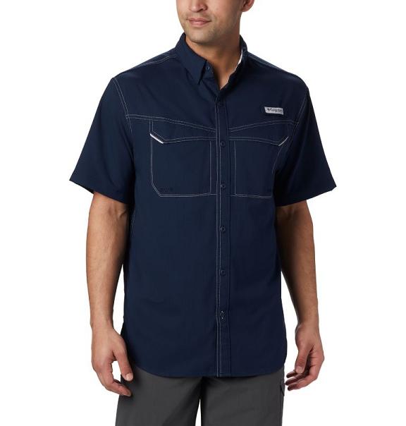 Columbia Low Drag Offshore Shirts Navy For Men's NZ41867 New Zealand
